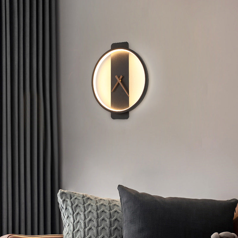 Bedroom Nordic Wall Lamp Clock Modeling