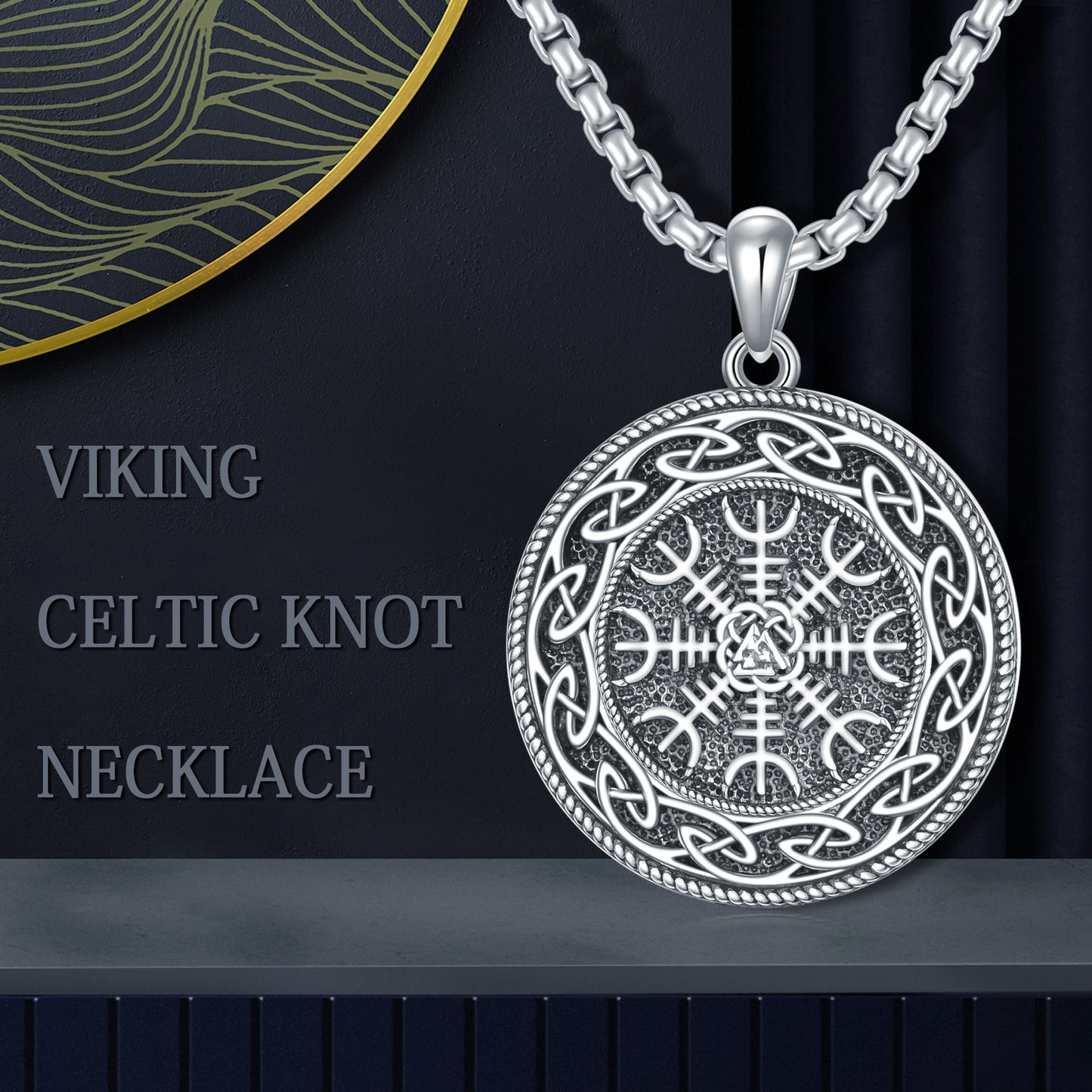 Viking Necklace Celtic Knot Necklace 925 Sterling Silver Nordic