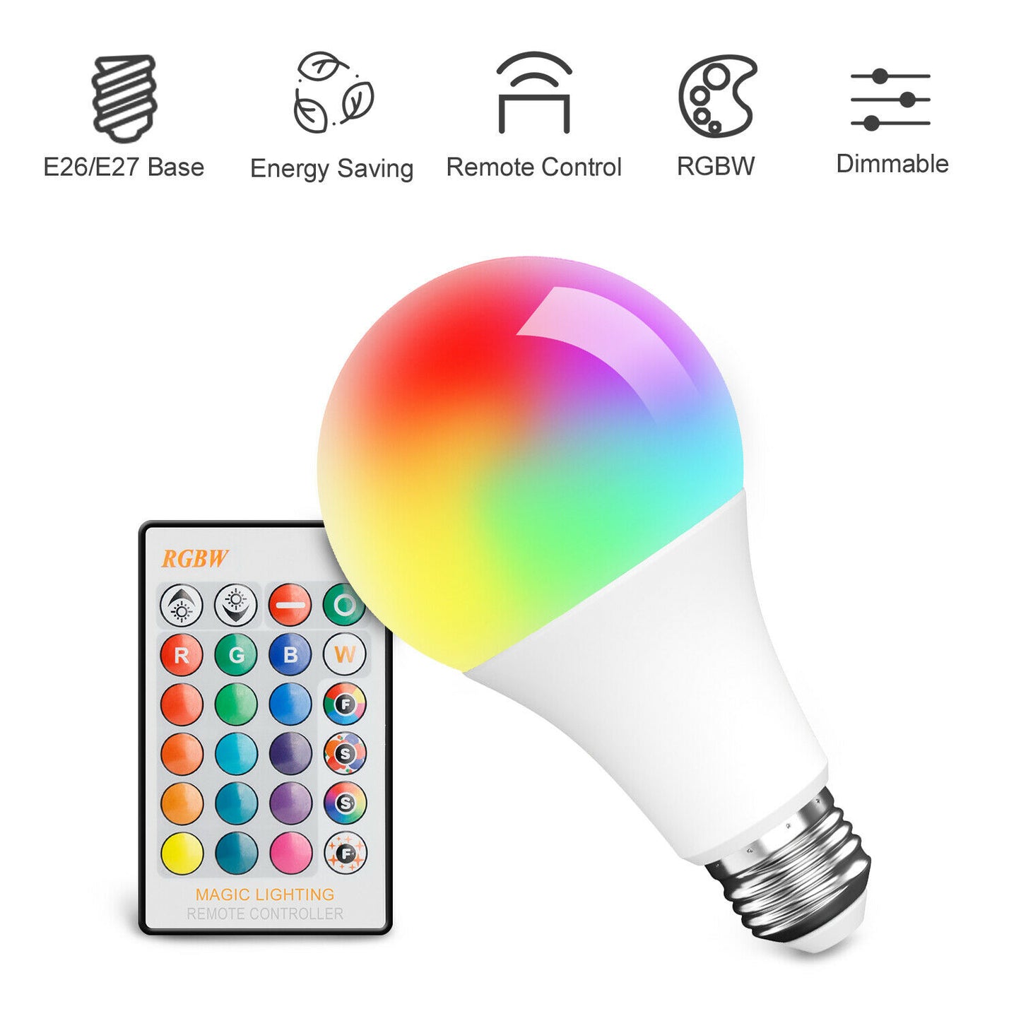 LED Light Bulb 15W RGB Smart Wireless Remote
