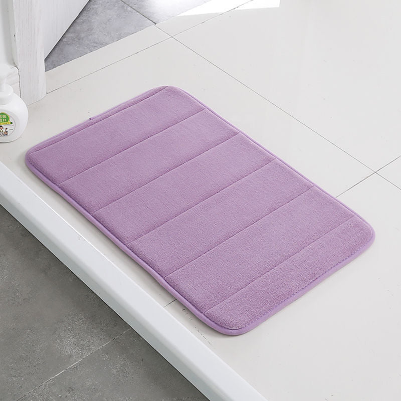 Home Bath Mat Coral Fleece Bathroom Carpet Water Absorption Non-slip Memory Foam Absorbent Washable Rug Toilet Floor Mat
