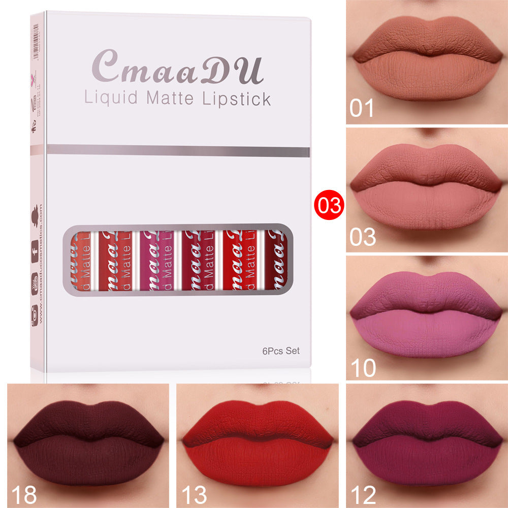6 Boxes Non-stick Cup Waterproof Lipstick
