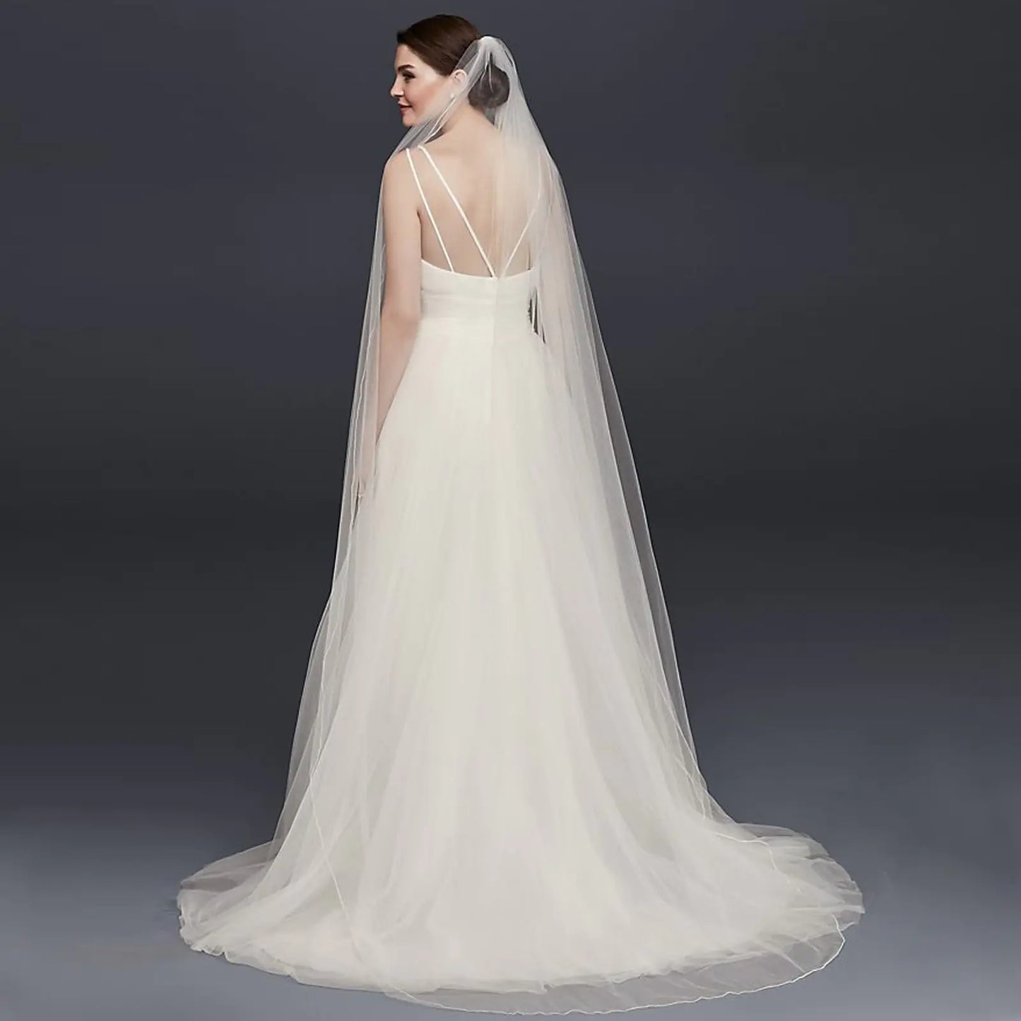 Wedding Veil Long with Comb Soft Single