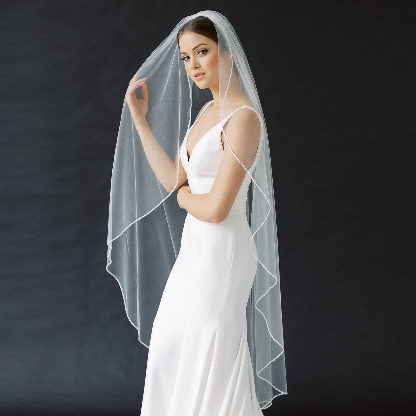 Wedding Veil Long with Comb Soft Single