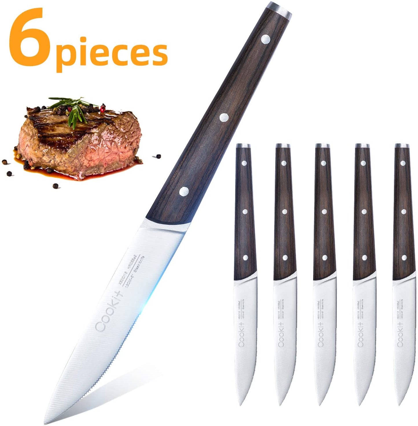 Stainless Steel 6Pcs Steak Knife Set