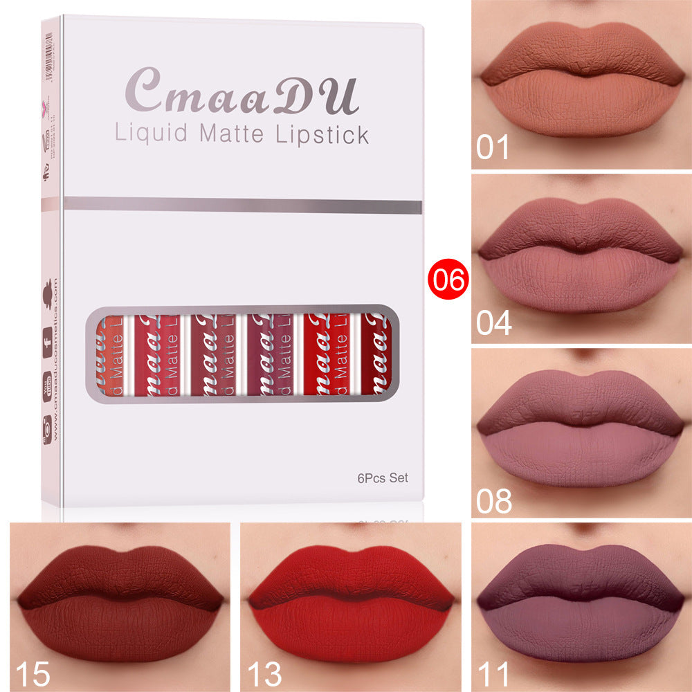 6 Boxes Non-stick Cup Waterproof Lipstick