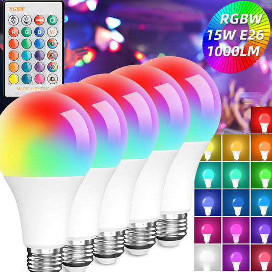 LED Light Bulb 15W RGB Smart Wireless Remote