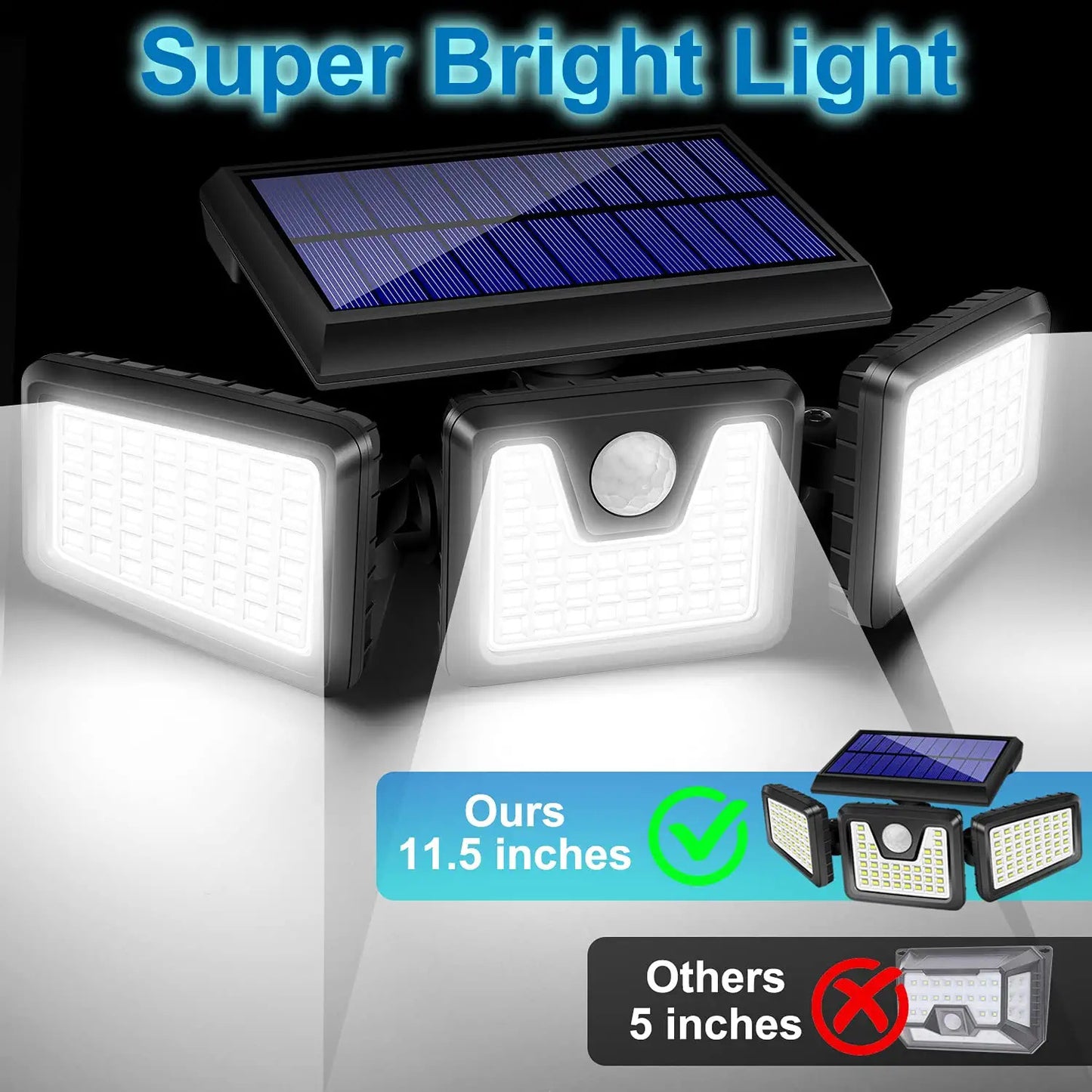 Outdoor 128 LED 2 Pack Solar Lights
